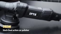 SPTA 5 Inch 780W Dual Action Car Polisher Auto Orbit 15mm Polishing Machine with Sponge Pads Accessories for Vehicle Buffing