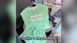New 4 -14 Years Summer Girls Clothing Set Letter Print Sleeveless T-shirt + Heart Shorts Pants 2pcs Suit Kids Leisure Outfit
