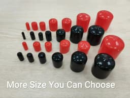 15/20/25pcs 10-28mm Rubber End Cap 20-30mm Height Vinyl Round End Caps Cover Screw Thread Protector Black/Red Rubber Bolt Covers