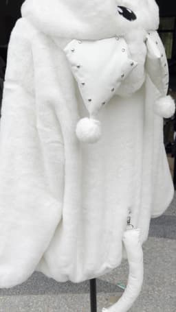 Lautaro Winter Oversized Warm Thick White Faux Fur Coat Women with Hood Sweet Cute Kawaii Japanese Style Fashion Fluffy Jacket