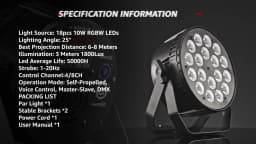 Datewink 4Pcs 18x10W RGBW LED Par Lights Stage Lighting Effect Projector DMX512 For Dj Disco Wedding Bar KTV Party Karaoke Show