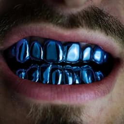 JINAO Hip Hop 6-8 Teeth Smooth Surface Drak Blue Color Grillz Set Men Women Top & Bottom Shiny Grill Punk Rapper Christmas