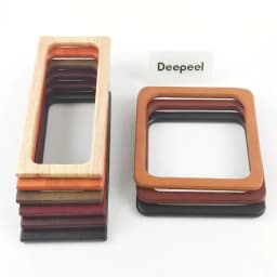 2Pcs Deepeel 14/20cm Square Purse Frame Wooden Bags Handle for Making Handbag Woven Bag DIY Sewing Brackets Handles Accessories