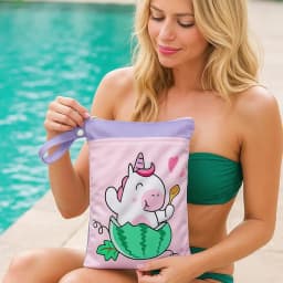Babyshow 25x35cm Wet Dry Bag Digital Position Printed Waterproof Diaper Bag Double Zippers with Handle Mommy Bag