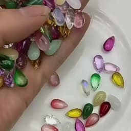20/40pcs Smooth Glass Water Drop Teardrop Lampwork Crystal Charms Beads for Jewelry Making DIY Bracelet Necklace Accessories