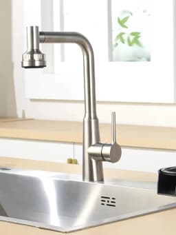 Glass Rinser for Kitchen Sink Cup washer for sink Faucet Bar Glass Rinser 360 Degree Rotating Spout with Pull-out Spray Design
