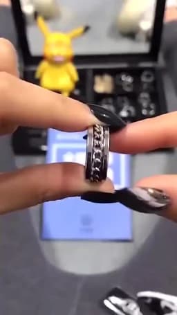 Anxiety Fidget Rings For Men Spining Titanium Stainless Steel Colorfully Spinner Rotatable Chain Jewelry Rotating Rings Men Gift
