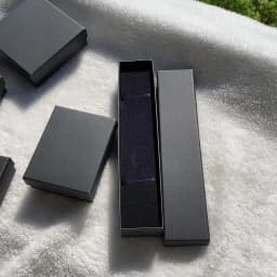 1PC Square Rectangle Black Paper Jewelry Box Bracelet Necklace Ring Earring Box Handmde Kraft Wedding Gift Packaging Box Jewelry