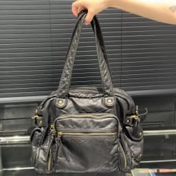 Retro tote bag motorcycle bag soft PU leather large capacity shoulder bag Y2K punk multi pocket crossbody bag