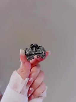 High-end Full Rhinestone Bow Small Hair Claw Princess Head Top Clip Temperament Mini Clip Women's Korean Style Hair Accessories