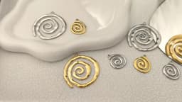 3PCS Stainless Steel Gold Color Round Vortex Charms Spiral Swirl Pendant For DIY Necklaces Earrings Jewelry Accessories Supplies
