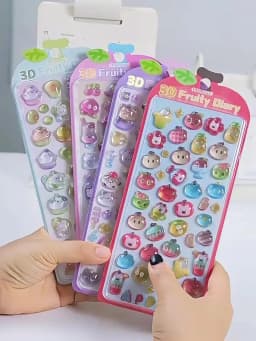 1 pc/4 pcs Cartoon Fruit Diary Drop 3D Relief Stickers Scrapbooking DIY Journaling Stationery Diary Decor School Cute Stickers