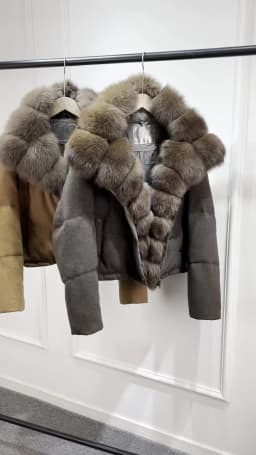 Janveny Luxury Winter 90% White Duck Down Wool Blends Jacket Women 2025 New Real Natural Fox Fur Thick Warm Puffer Down Coat