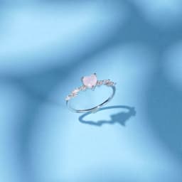 MODIAN 925 Sterling Silver Elegant Pink Crystal Heart Finger Rings For Women Birthday Romantic Gift Fine Jewelry Accessories