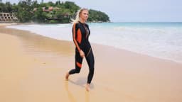Sbart One Piece Swimsuit Women's Long Sleeve Sunscreen Surfing and Diving