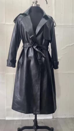 Mauroicardi Spring Autumn Black Long Soft Pu Leather Trench Coat for Women Sashes Loose Casual White Waterproof Overcoat 2025