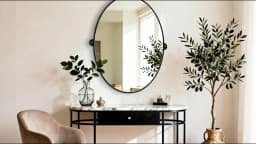 LUVODI Tilting Bathroom Mirror: 20”x28” Oval Black Pivot Mirror Wall Mounted Vanity Mrror