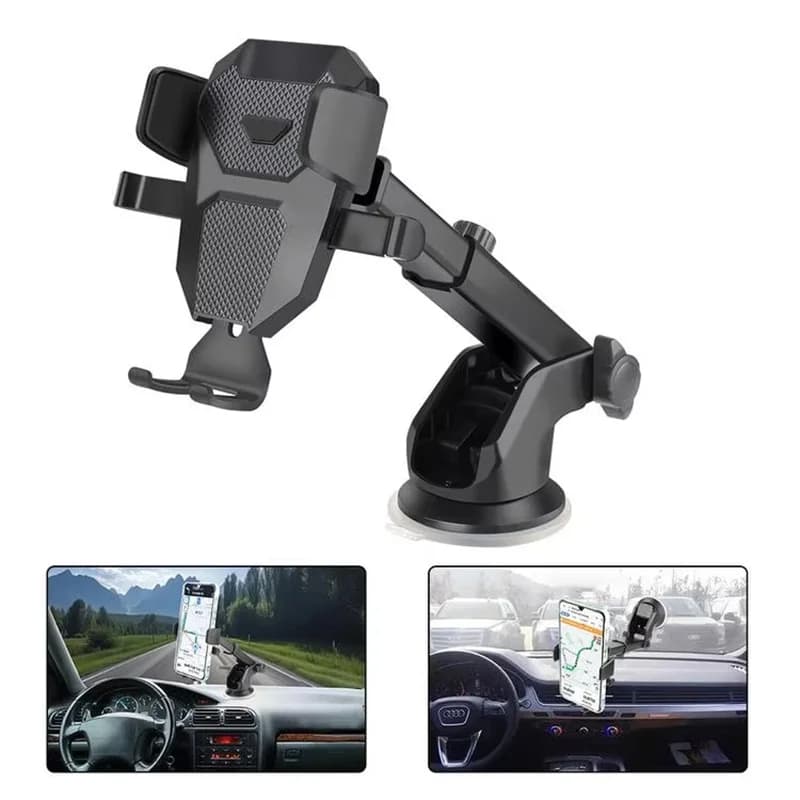Suction Cup Car Phone Holder Stand Long Arm Sucker Mobile Phone Mount GPS Navigation Bracket For iPhone 16 15 14 Xiaomi Huawei