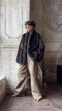 Solid Medium-length Fur Coat Women Elegant Lapel Hidden Button Loose Outerwear 2025 Winter New Office Lady Commute Overcoat