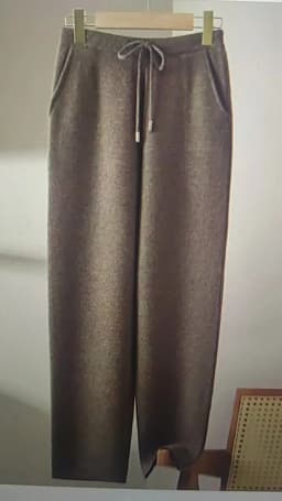 100% Pure Wool Small Leg Pants Kintted Autumn Winter Women's Fashionable Casual Versatile Thick Solid Color Pocket Cashmere Pant