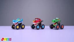 JOYFY 3 Pack Monster Truck Toy Motion Activated Light-Up Cars Press & Go Cars for Boys Girls Birthday Christmas Gifts