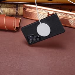 for Magsafe Case for Samsung Galaxy S26 S24 S25 Ultra Plus Natural Cowhide Leather Magnetic Protector Luxury Phone Back Cover