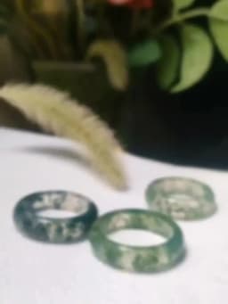 High-Quality Natural Aquatic Plant Jade Ring - Truly Jade Jewelry With Exquisite Aquatic Plant Patterns