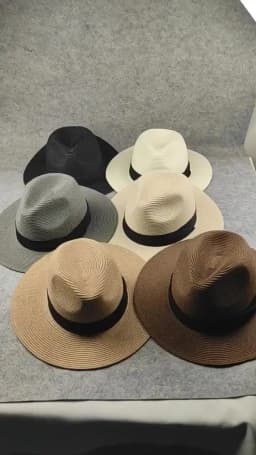 Unisex Panama Straw Hat - Wide Brim Summer Beach Sun Cap, Adjustable Sizing 55-60cm for Men & Women, Large Size Foldable Fedora