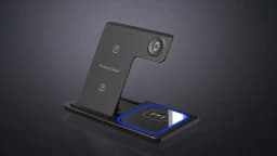 LED Fast Wireless Charger Stand 3 in 1 Foldable Charging Station For iPhone 17/16/15/14 Apple Watch 9 8 7 6 5 Airpods Pro