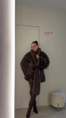 Neo Mint Winter 2026 New Stylish Mocha Brown Belted Wrap Fur Coat Women Street Fashion Girls Fluffy Faux Fox Fur Jacket Overcoat