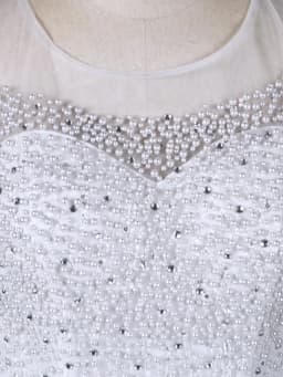 Customized Sheer Neck Long Sleeves Wedding Dress 2026 New Fashion Pearls And Crystal Beaded Luxury Wedding Dress Bride WX0467