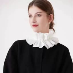 Women's Solid Colour Black White Vertical Cotton Fake Collar Ruffled Neck Collar Fashion Lace False Collar Four Seasons
