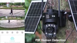 INQMEGA 12MP 60X Optics Zoom Dual Screen 4G /WIFI Solar Camera Securty Outdoor PIR Human Detection Color Night Vision UBOX APP