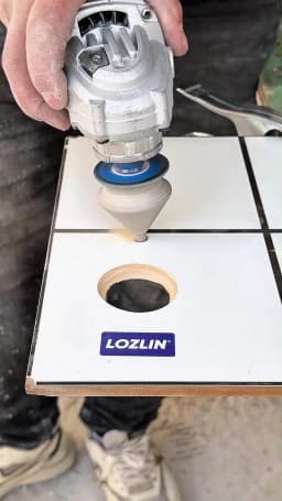 LOZLIN Diamond Chamfer Reaming Bit M14 5/8-11 for Porcelain Tile Ceramic Marble Granite Hole Enlarging Edge Trimming & Grinding