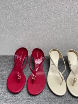 Luxury Designer Wedge Women's Flip Flops Slippers 6cm High Heel Clip Toe Sandals Fashion Buckle Red Chunky Slides шлепки женские
