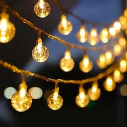 1.5-10m LED Crystal Ball Garland String Lights Indoor Decor Holiday Christmas Lamp 10/20/40/80 LED Fairy Lights Battery Operated