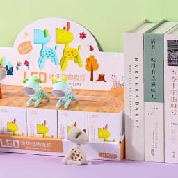 Mini Led Night Lights Folding Desk Lamp Cartoon Cute Pet Dog Deer Shape Nightlights Adjustable Kids Bedroom Bedside Decor Gift
