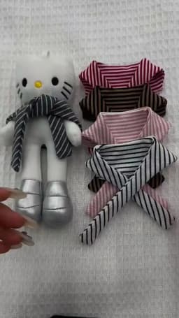 Doll Cross Knitted Striped Shawl Mini Decorative Scarf Fashion Accessory Clothes Decor 15‑20cm Plush Doll Dress Up Collection