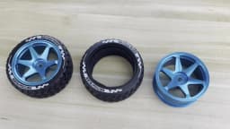 RED SPIDER 4Pcs 65mm 1/10 RC On‑Road Car Tires Metal Alloy Wheel Rims RC Touring Car Rubber Tyre Set for Traxxas HSP HPI Wltoys 1/10 RC On Road Car Upgrade Replacement Parts