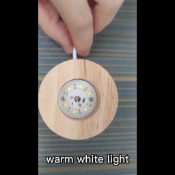 1/4PCS Wood Light Base USB Plug in 6/8Cm LED Night Lamp Colorful Art Ornament Crystal Glass LED Light for Epoxy Resin Base