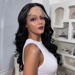 Elegant Women's Wig, Natural Black Wavy Long Curly Synthetic Wig Costumes, Wigs for Cosplay, Parties, Stage Performances