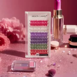 ARISON 120 Cluster Colorful Individual Lashes 6 Mixed Color Eyelash Extension Cluster False Eyelash For Festival Party Makeup