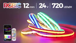 Tuya Smart WIFI RGBIC COB LED Strip Light Tape Addressable Flexible RGB Neon LED Light 24V APP Control Support Alexa Google Home