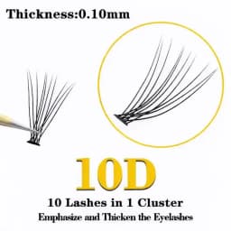 Kimcci 60knots/Case Natural False Eyelash Extension Makeup 10P Mink Individual Faux Eye Lashes Professional Fake Grafting Cilias