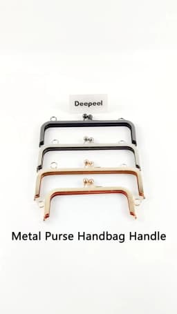1-5Pcs Deepeel 10/15/19cm Square Smooth Metal Bags Handle Purse Frame Handbag Lock Kiss Clasp DIY Wallet Bracket Bag Accessories