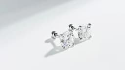 Smyoue 18k Plated 0.2-2ct Moissanite Stud Earrings for Women Solid 925 Sterling Silver Lab Diamond Screw Back Ear Stud Jewelry
