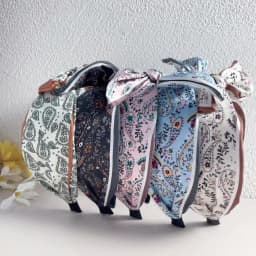 Retro Bohemian Bandanna Bow Rabbit Ear Headband for Women Floral Paisley Wide Hoop Turban Hair Band Hair Styling Accessories