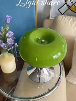Bauhaus Cream Wind Table Lamp Modern LED Green Apple Table Lamp for Living Room Vintage Glass Atmosphere table light