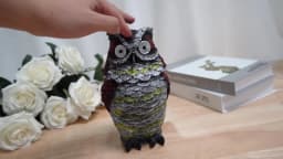 1/2Pcs Creativity Solar Owl Garden Resin Owl Statue Waterproof Solar Owl Decor with Rotating Head Outdoor Yard Bird Repellent