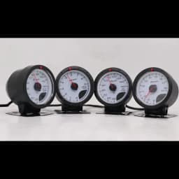 60mm Auto Car Meter Boost Water Temp Oil Temperature Pressure Tachometer Volt Air Fuel Exhaust GAS RPM White Face Gauge